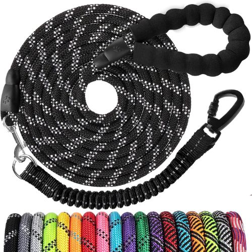 100FT Strong Dog Leash with Bungee & Padded Handle