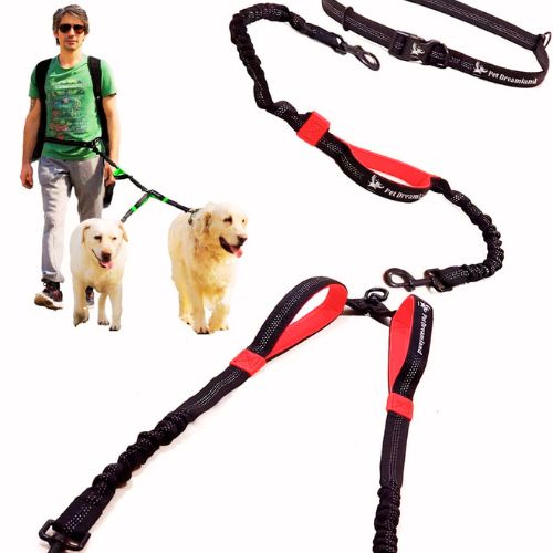 Pet Dreamland Hands Free Double Leash for Two Dogs