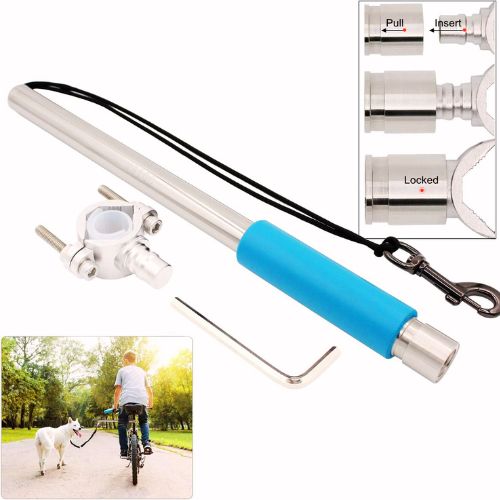 Dog Bike Leash Attachment Quick Release (Blue Grip)