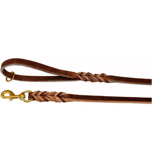 Premium 1/2-Inch Soft Leather Dog Leash (1/2-Inch x 3-Feet)