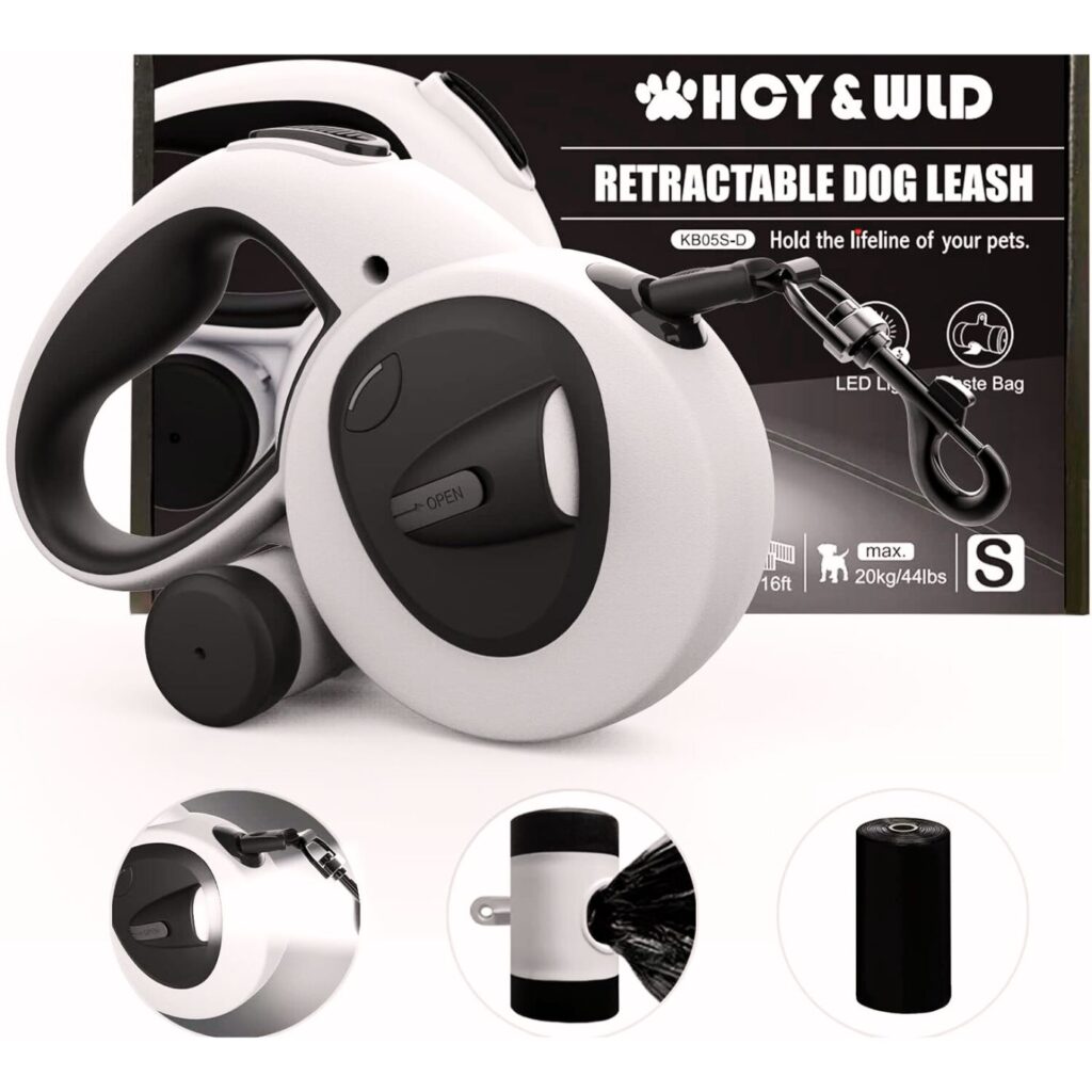 HCY&WLD 4-in-1 Retractable Dog Leash – Best All-in-One Combo