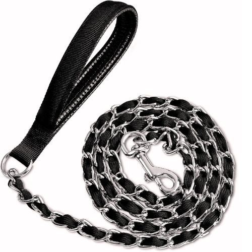 LUFFWELL Chain Dog Leash Chew Proof – 4FT/6FT