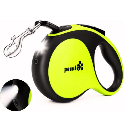 Pecute Retractable Dog Leash with Flashlight (16 ft, Up to 66 lbs)