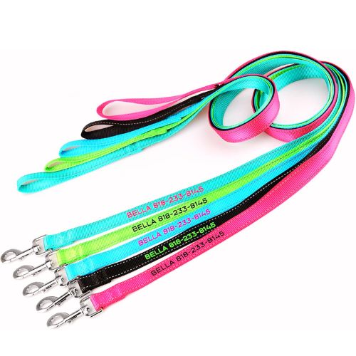 Personalized Reflective Nylon Dog Leash (5FT / 6FT)