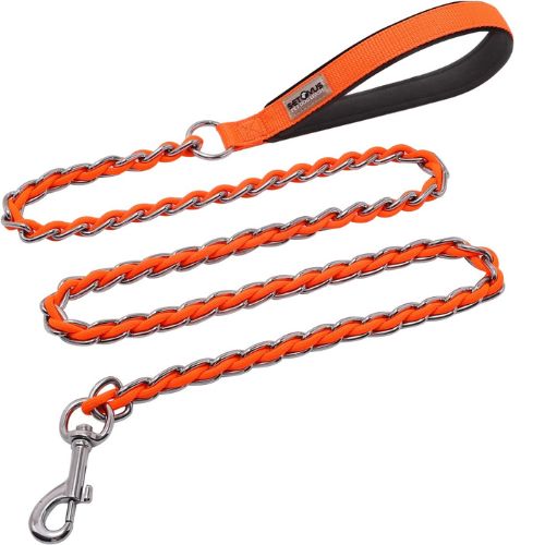 S-ETOVUS Chew Proof Metal Dog Leash – 4FT (Medium to Large Dogs)