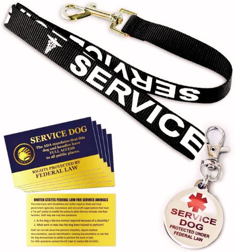 Service Dog Leash & Tag Set with ADA Law Cards