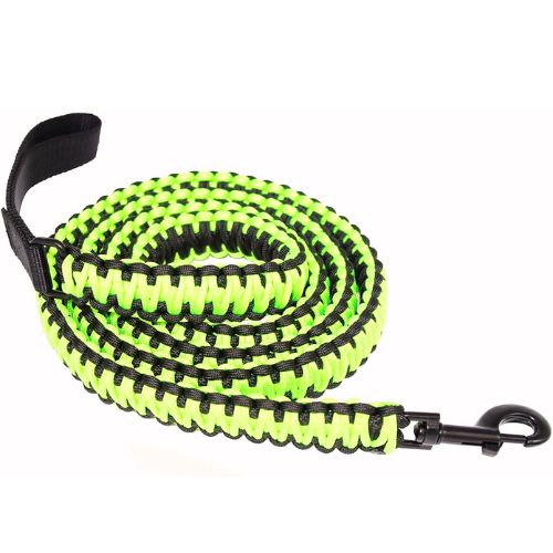 The Bobcats 550lb Handmade Durable Paracord Dog Leash (7.5 ft - Lemon Lime)