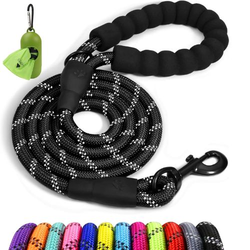 aglory Rope Dog Leash – 6FT Reflective with Padded Handle