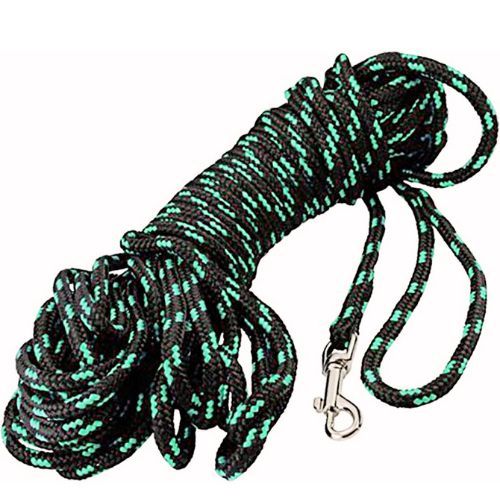 Braided Nylon Rope Tracking Dog Leash (15ft, Small – Diam 1/4")