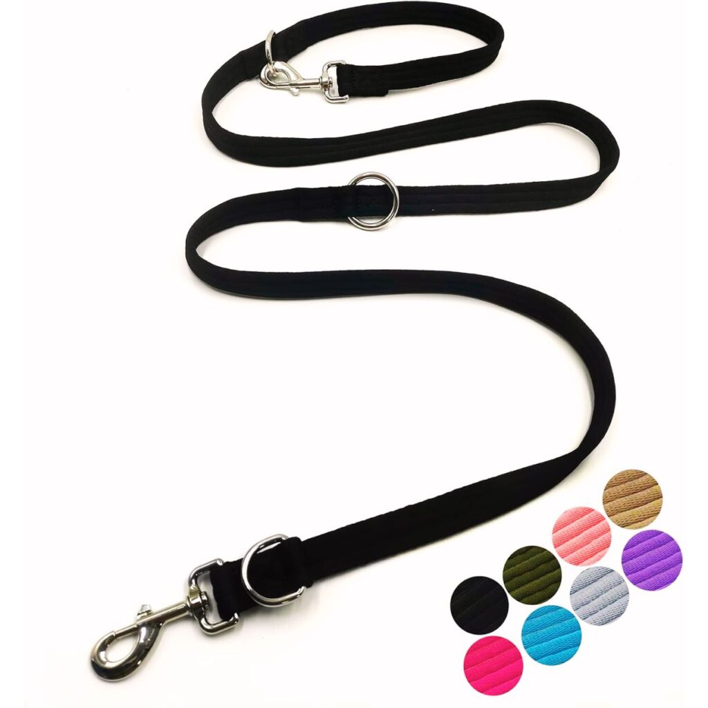 Dog Leash – Multifunctional Double Ended (MoTaity, Black, 2M x 2.5CM)