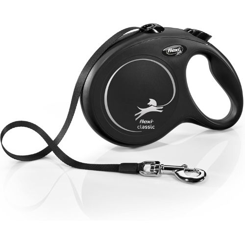 FLEXI New Classic Tape Retractable Dog Leash (Large, 26 ft – Black)