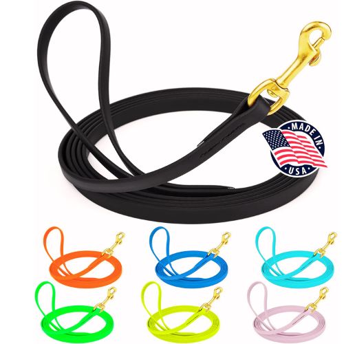 Viper Biothane Working Tracking Lead Leash Long Line for Dogs – 1/2" × 15 ft (Black)