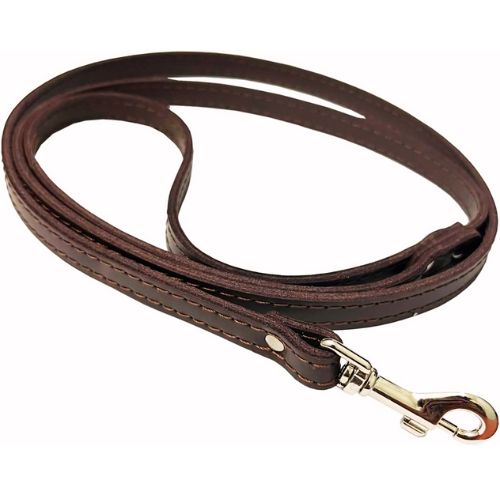 Genuine Leather Classic Dog Leash Brown 1/2" Wide 4 Ft